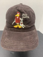 Vintage Ducks Unlimited Corduroy Bird Dog Hunting Snapback Hat Made In USA