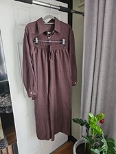 Unbranded Brown Oversize Shirt & Drawstring Pants Set S – Casual Chic