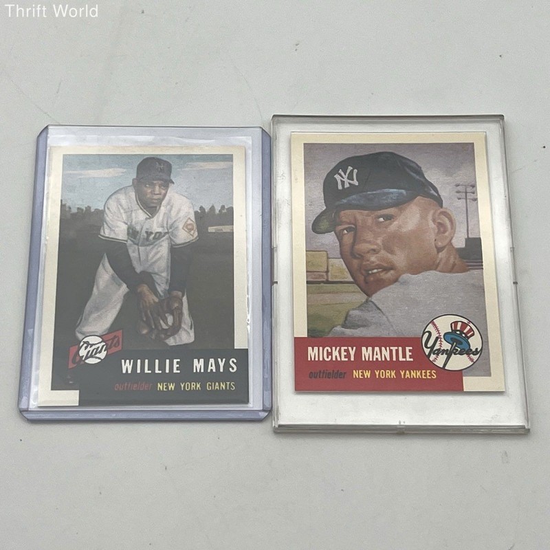 Mickey Mantle Willie Mays Topps Archives Ultimate 1953 Series Reprints Lot 2