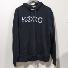 Michael Kors Men's Black Pullover Hoodie Logo Graphic Drawstring Pockets XL