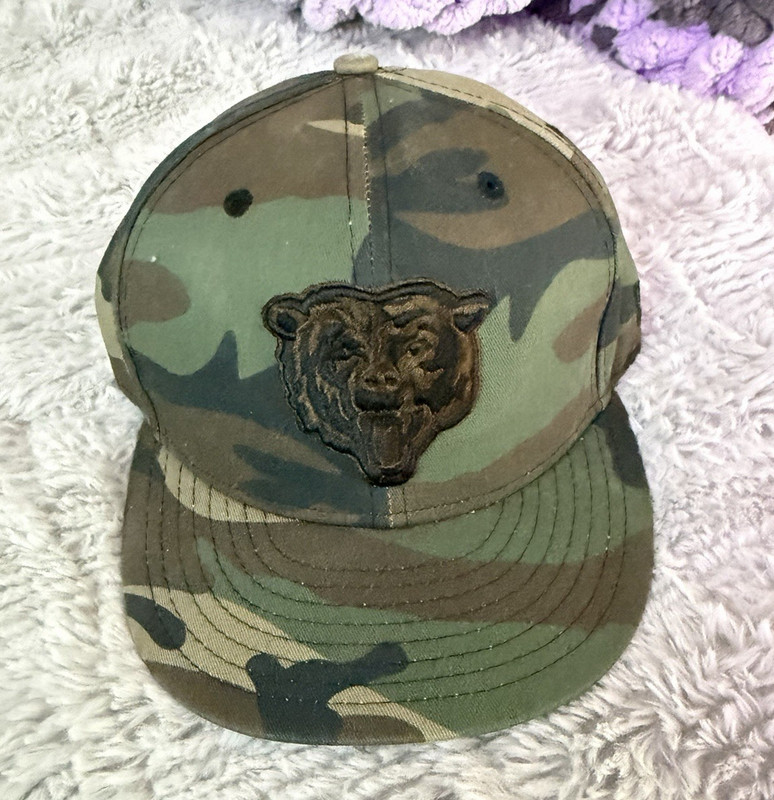 New Era 59FIFTY Chicago Bears Camo Green Fitted Cap Hat Size 7 1/4 NFL