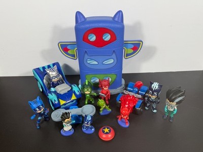 Disney PJ masks Fold N Go Totem Play Set w/ Figures Owlette Cat Boy Gekko Romeo