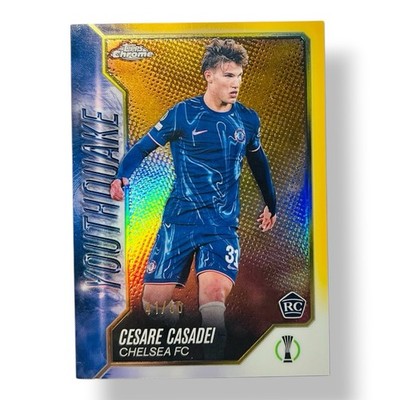 Cesare Casadei /50 Youthquake Topps Chrome 2024/25 Chelsea No Auto PSA Autograph