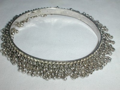 SELTEN - DESIGNER - GIVENCHY - KÜHN STERLINGSILBER KOMPLETT BAUMELND OVALER ARMREIF ARMBAND - 8''