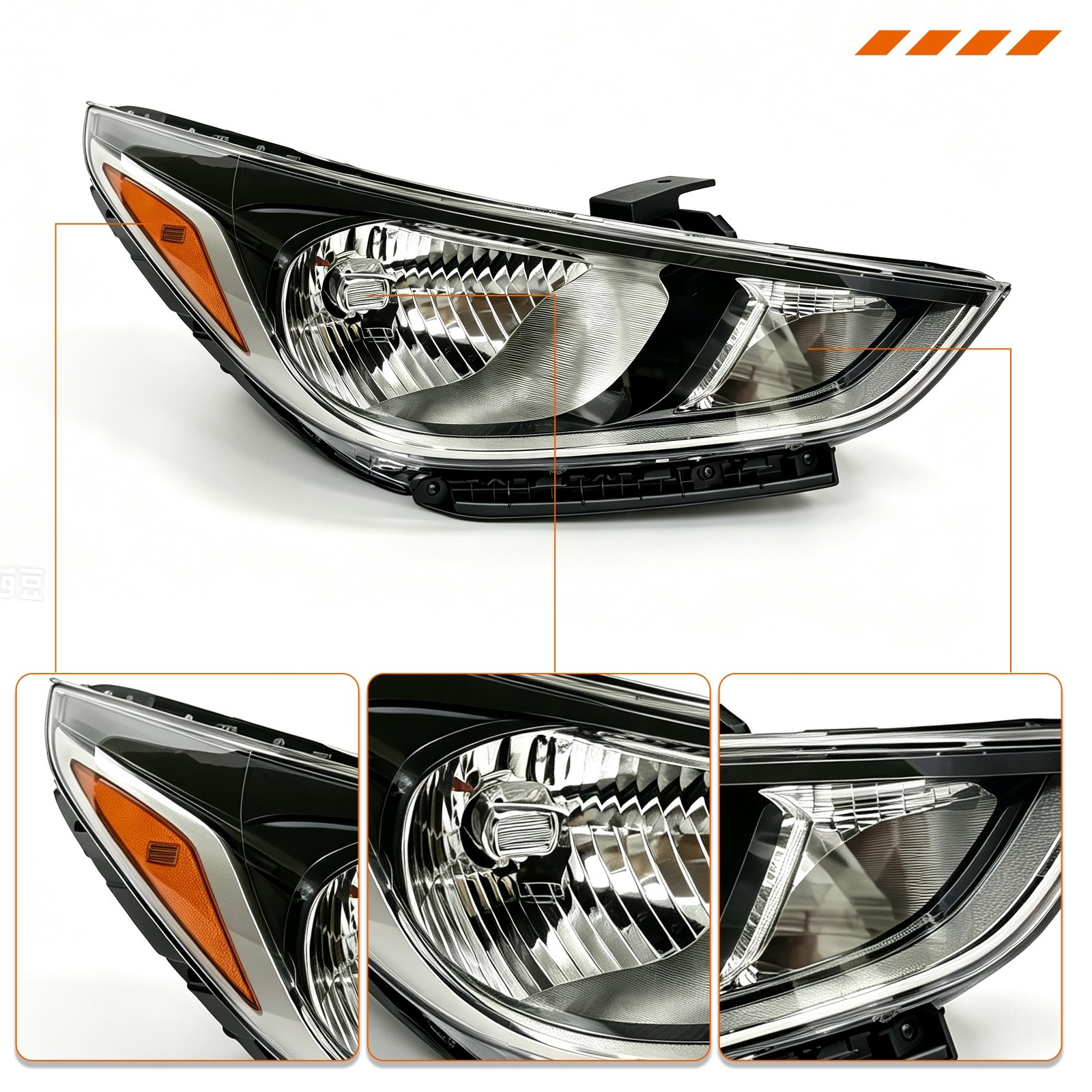 Halogen Headlight Assembly Passenger Right For 2018-2021 Hyundai Accent SE SEL 4