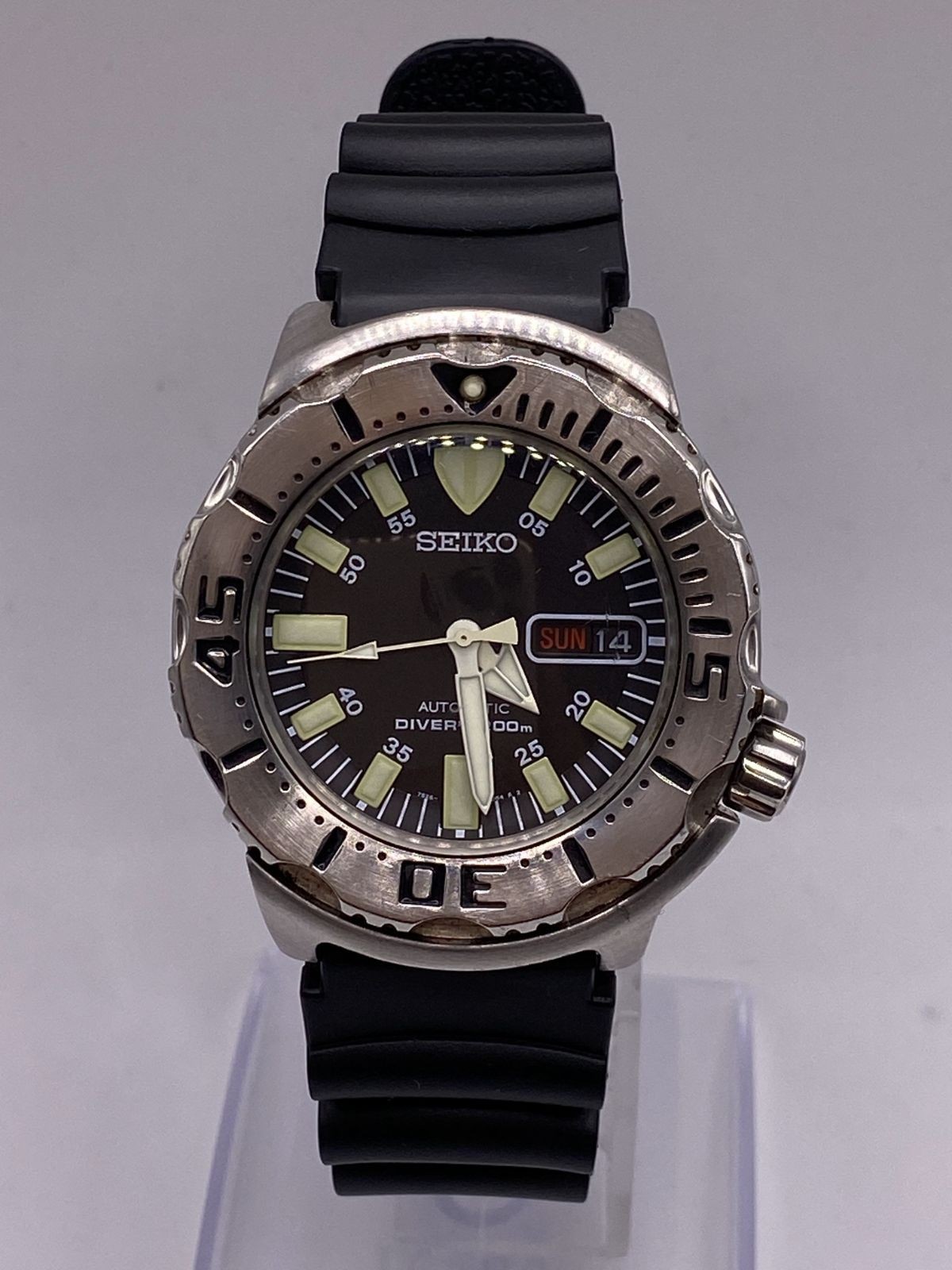 Seiko 7S26-0350 Black Monster Diver Watch 200m Automatic Used image 2