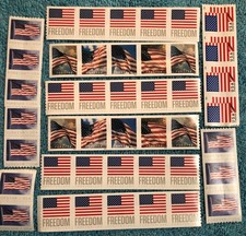 100x US Forever Stamps Postage = $78.00 Face Value Flag Coils & Free Shipping!