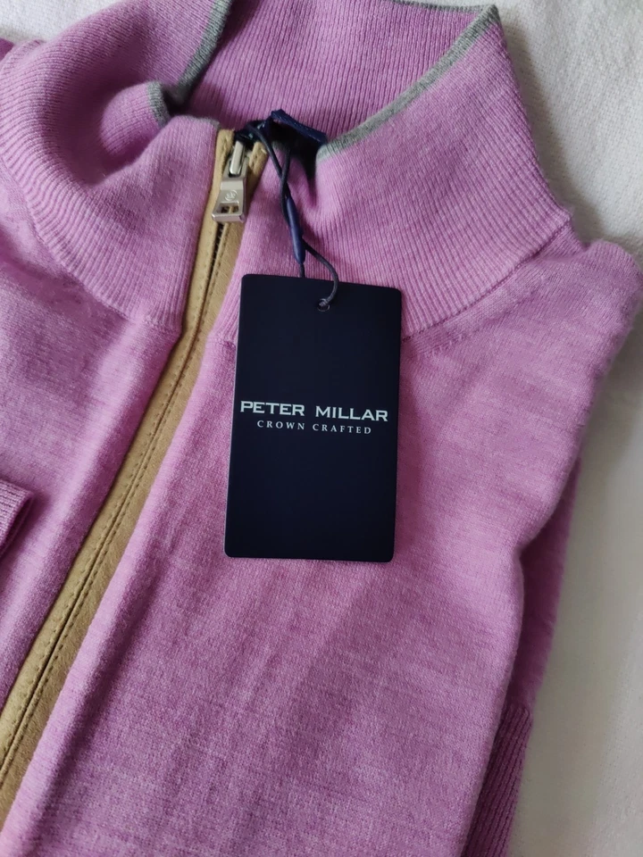 NOVO COM ETIQUETAS PEQUENO Peter Millar Crown Excursionist Flex quarto de zíper suéter MSRP $365 - Imagem 2 de 4