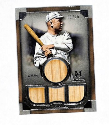 2019 Topps Museum Tris Speaker Legends 1/25 Quad Bat Relic Card Red Sox HOF 