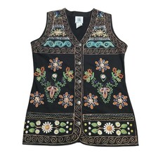 90s Embroidered Vest Top Fairy Whimsigoth Boho Festival Women  s 36-40 Inch Bust