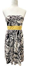 Suzi Chin for Maggy Boutique Strapless SunDress-Black/White/Yellow- Size 4-NWT