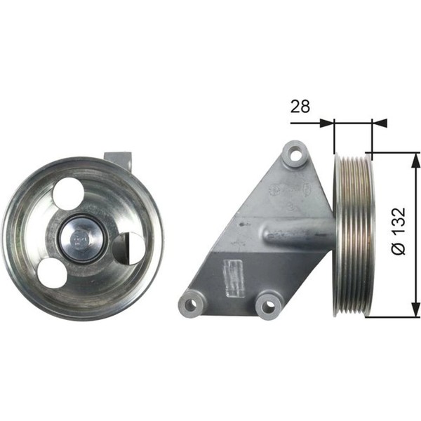 Gates T36428 Umlenkrolle FüHrungsrolle Keilrippenriemen FüR Fiat Peugeot-image