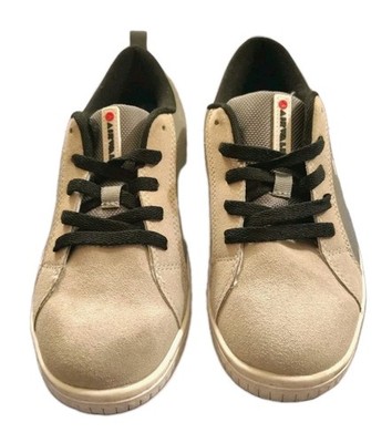 Airwalk Shoes Boys Size 4 Gray Black Faux Suede Youth Sneakers 