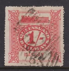 QUEENSLAND 1921  1/-  RAILWAY PARCELS -wmkQR- perf x roulette(?)- FU