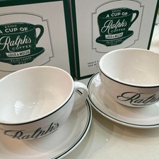 Unused Ralph Lauren Ralph's Coffee Cup and Saucer Latte Cappuccino Tea set of 2