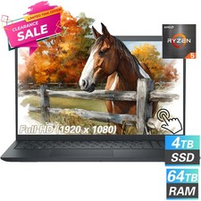   Dell Inspiron Laptop 15.6"Touch Backlit Ryzen 7 UPTO 64GB RAM 2TB SSD Win11Pro