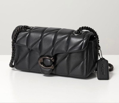 COACH CP149 Tabby 20 Quilted Shoulder Bag Leather Black/Black Silver NWT #ZJ