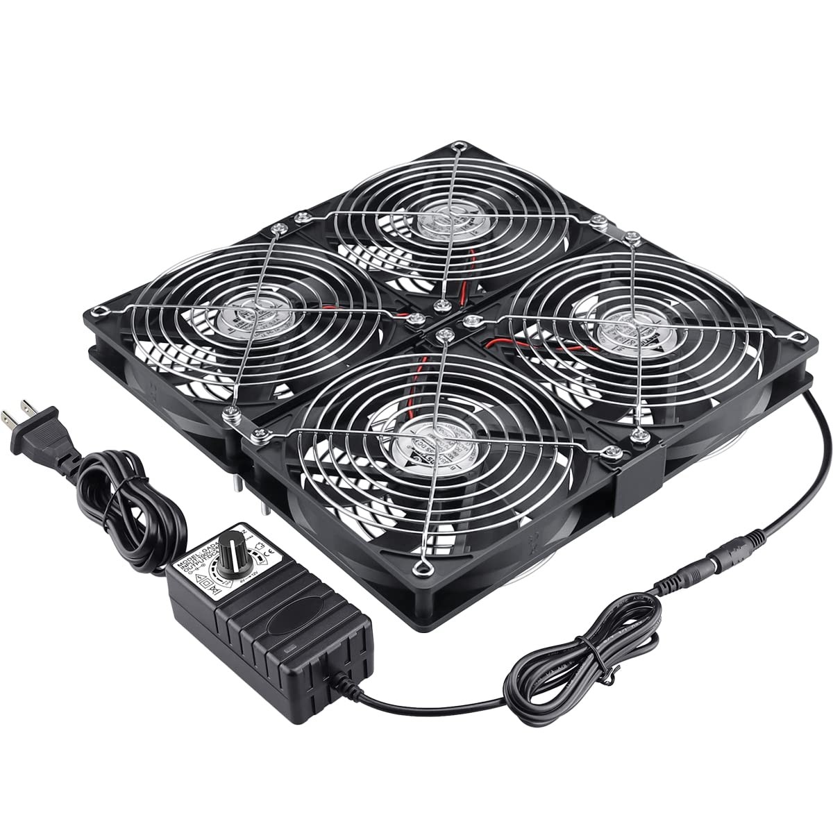 Big Airflow 4X 120mm Fans with 100V-240V AC Powered Speed Controller for DIY ...