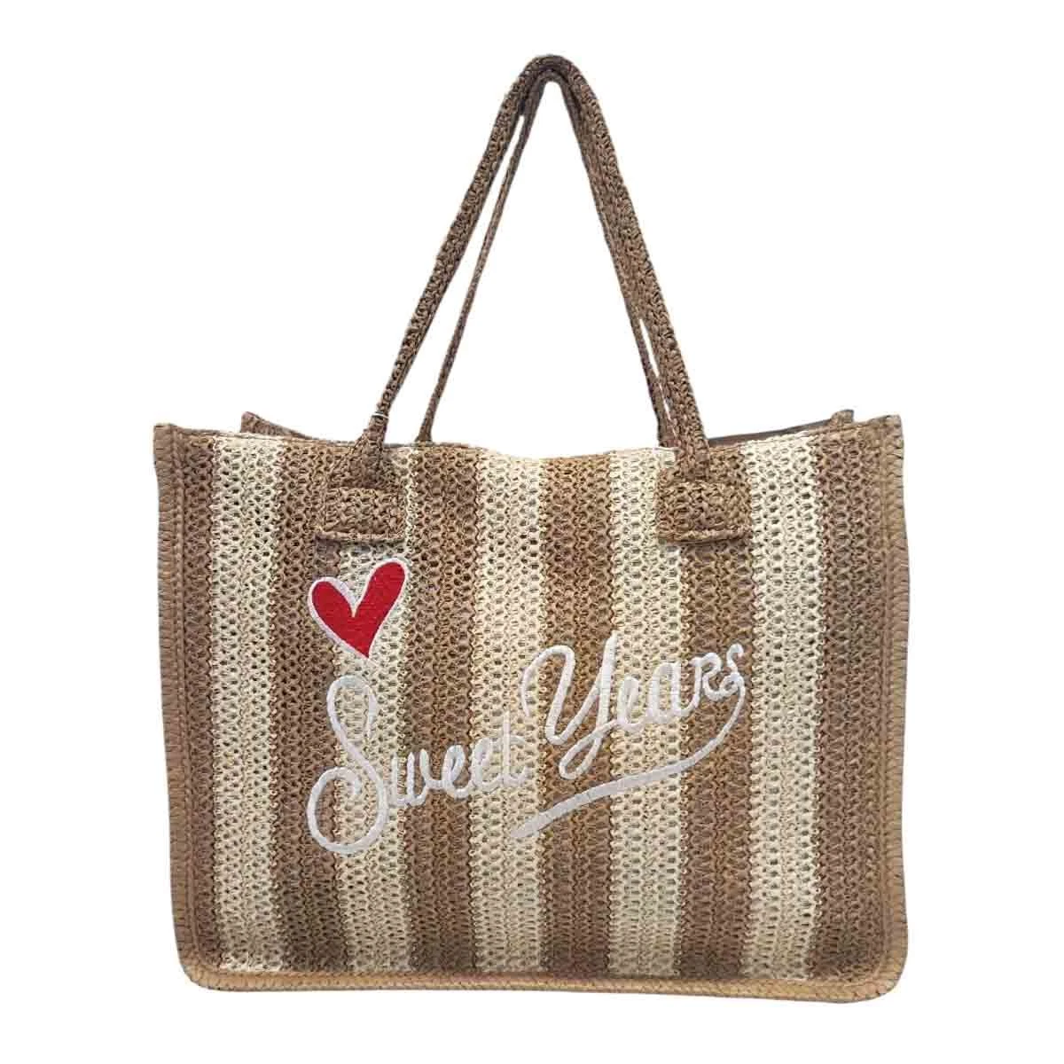 BORSA Coffa Donna Paglia Traforata 4 Misure Palma Mare Spiaggia Da Decorare 274430379554 5