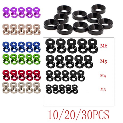 #ad #ad 10 20 30x Aluminum Alloy M4 M5 M6 Anodized Countersunk Head Bolt Washers Gasket $9.85