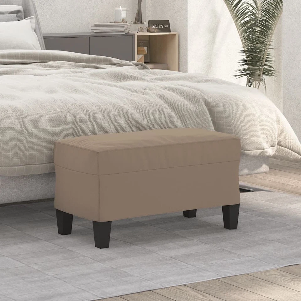 Banc Gris Clair 100x35x41 cm Tissu Microfibre Ottoman Siège Banquette vidaXL - Photo 2/4