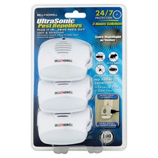 As Seen on TV Bell + Howell UltraSonic Pest Repellers 3 Count With Outlet