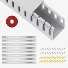 Open Slot Wiring Raceway Cable Duct, 123in Cable Management Channel Cord Trac...