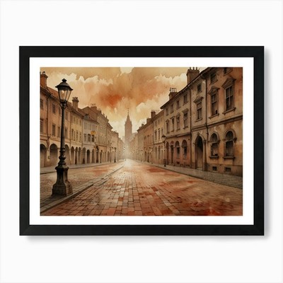Altstadt Straße Kunstdruck gerahmt Wandbild Poster Leinwanddruck Bild