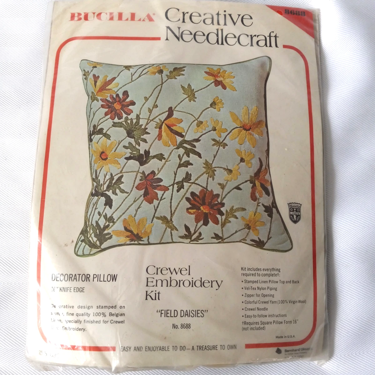 Kit de broderie Crewel Serene Feline NEEDLECRAFTS SOCIETY vintage NEUF