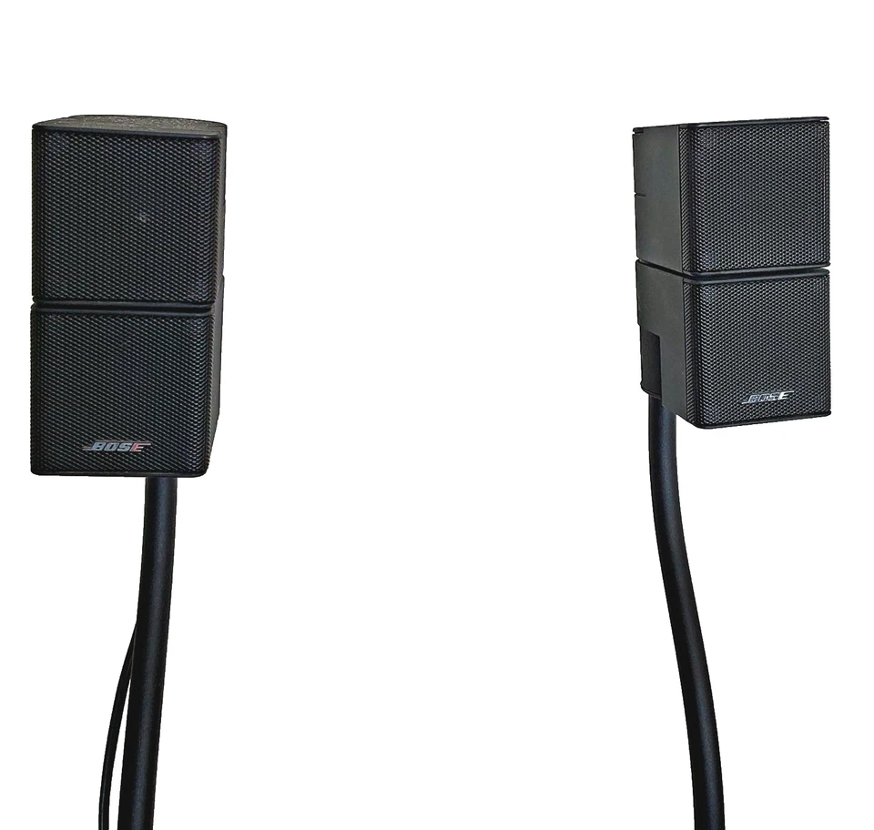 2 Bose Double Cube Mini Speakers & Stands Black DoubleShot Lifestyle Acoustimass - Image 2 of 4