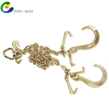 V-Chain Bridle w/ 8" Medium J Hooks, T- Hook & J-Hook w/Grab Hooks 5/16''x3' G70