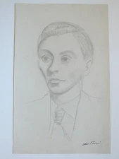 Olive TAMARI Luc Estang Original Drawing Portrait Toulon Provencal School Art