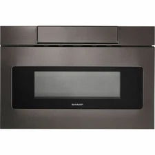 Sharp Black Stainless Steel 24" Microwave Drawer Push Button Opening  SMD2470AH