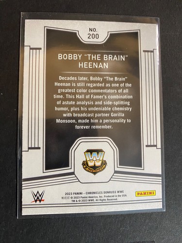 Bobby Heenan - 2023 WWF Chronicles "Voices of the Ring" Card #200 - Picture 2 of 2