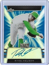 2019 Leaf Metal Draft RYNE NELSON Blue Prismatic Auto RC 29/30 Diamondbacks