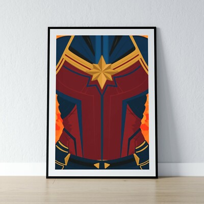 Captain Marvel Minimalist Poster | Avengers: Endgame Suit Series | A3 & A4 Print