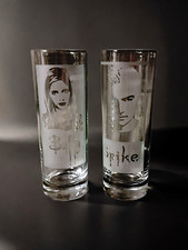 buffy the vampire hand etched highball glasses