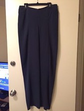 NWT GIORGIO ARMANI Silk Trouser Pants Blue MADE IN ITALY 1795   IT 44 US 8