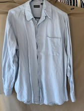 George Mens Lt Blue,long sleeve,button up,collar Dress Shirt M
