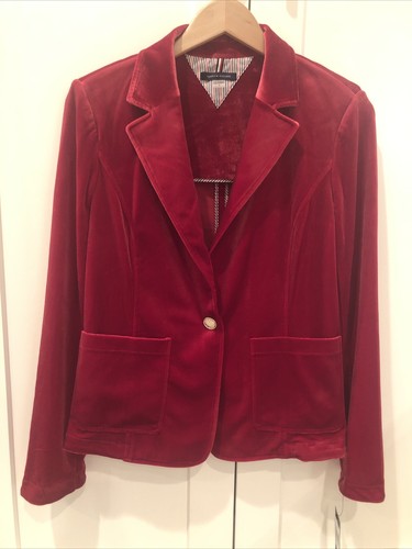 TOMMY HILFIGER Red Velvet Jacket - One 
