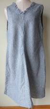 FLAX Designs Linen Dress M NWOT Special Dress Steel Fleur-deLis