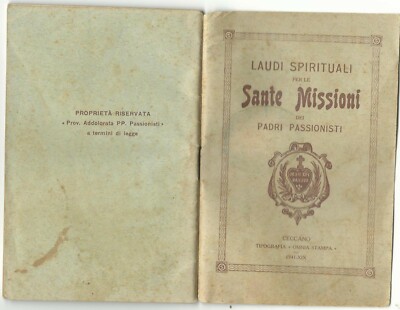 Libretto Spirituelle Laudi für die Heiligen Missionen Ed. Ceccano 1941 (19) Wie