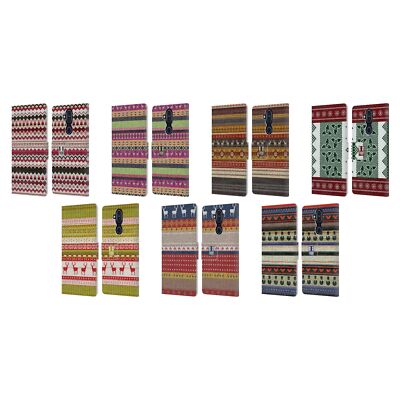 HEAD CASE DESIGNS KNITTED CHRISTMAS LEATHER BOOK WALLET CASE FOR NOKIA PHONES