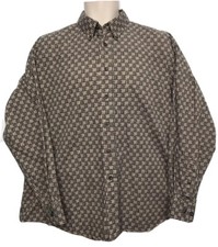 NATURAL ISSUE Button Dress Shirt Size L Plaid Checks    Cotton Long Sleeves