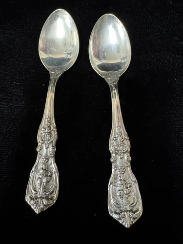 (2) Reed & Barton 4.25 'FRANCIS I' Sterling DEMITASSE SPOONS No Mono