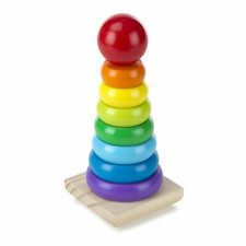 Melissa  Doug Rainbow Stacker Classic Toy Developmental Toys, Wood, 8 Rings 