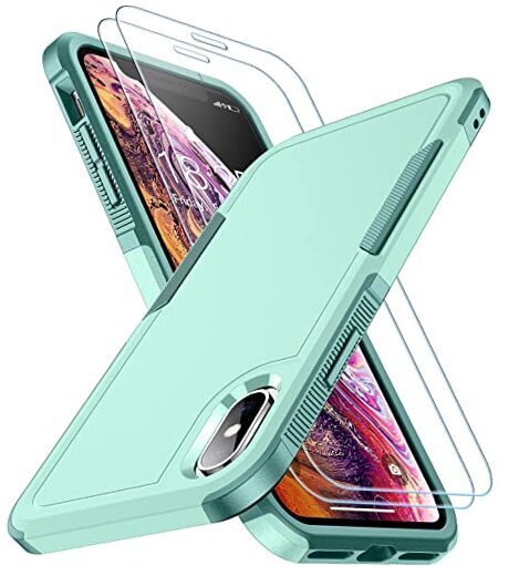 for iPhone Xs Max Case, [10 FT Military Grade Drop Protection] [2 Light Green