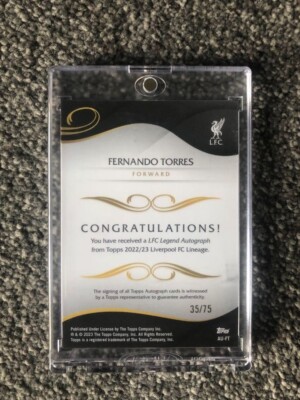 2022/23 Topps Liverpool Lineage Legends Fernando Torres Yellow