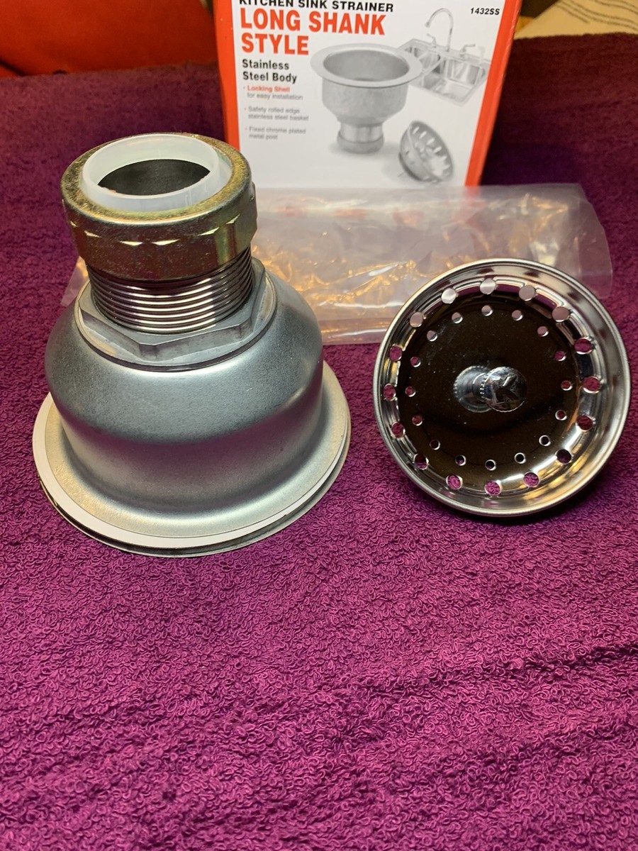 Keeney 1432SS Kitchen Sink Strainer With Stopper – Long Shank For 3-1/2” Hole