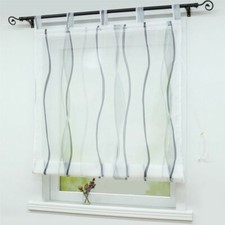 Raffrollo mit Schlaufen Raffgardinen Küche Gardinen Vorhänge Wohnzimmer Modern